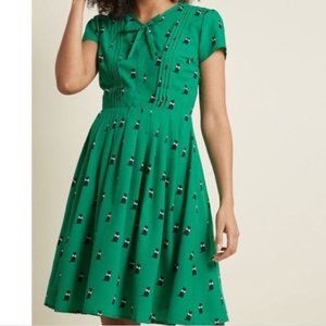 Modcloth Fervour Exploratory Cat Retro Dress